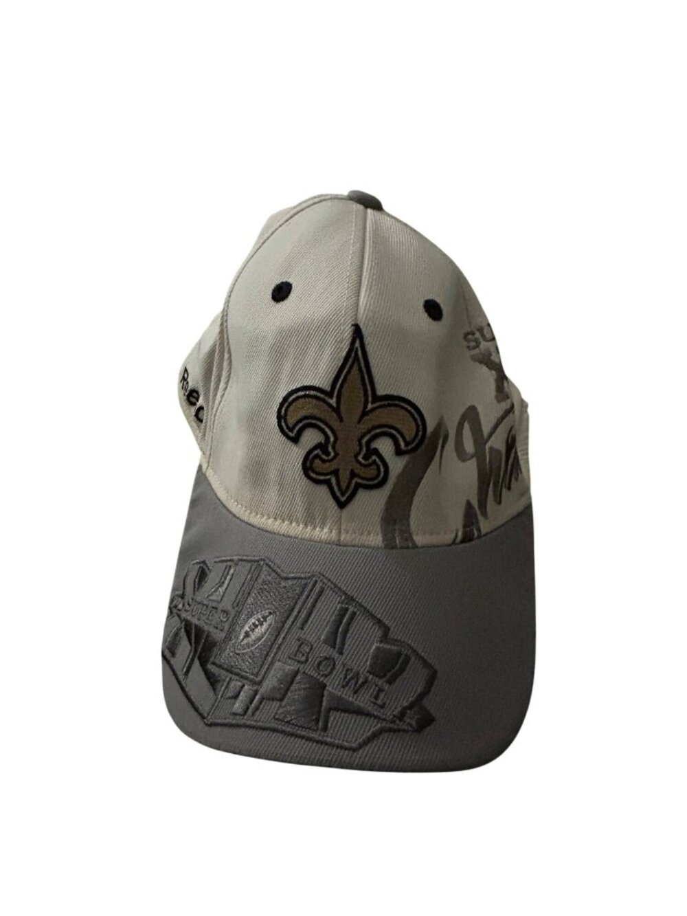 New Orleans Saints Reebok Super Bowl XLIV Champions Hat White & Gray Adjustable
